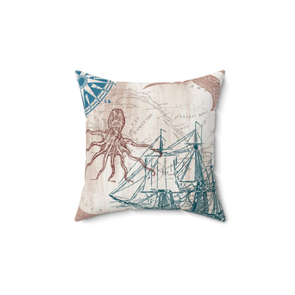 Kulture256 Vintage Nautica Square Pillow