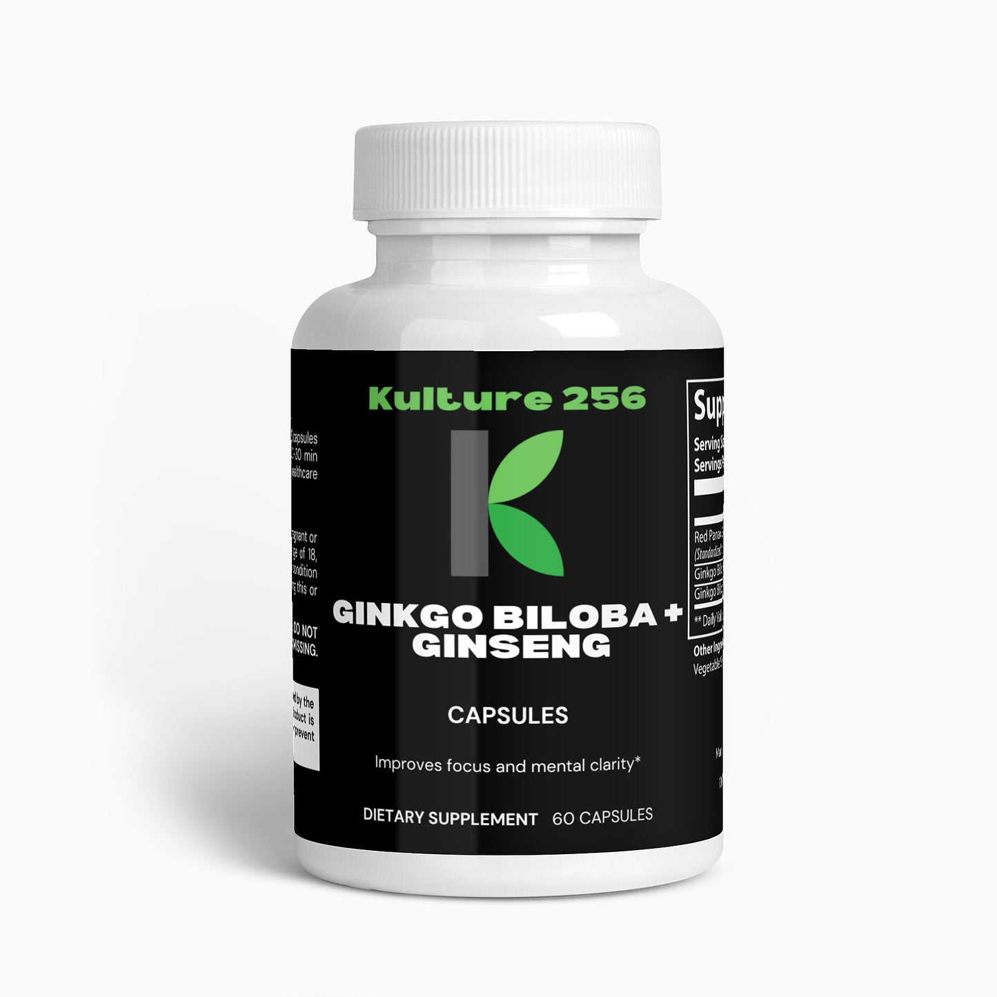 Kulture256 Ginkgo Biloba + Ginseng Dietary Supplement