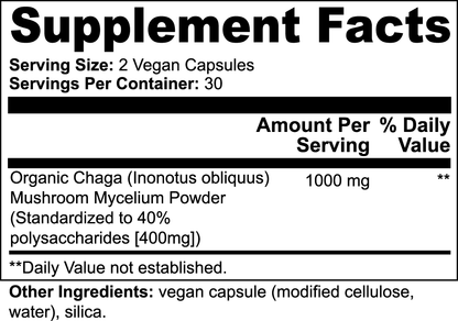 Chaga Mushroom Dietary Supplement