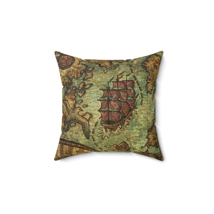 Kulture256 Pirate Map Square Pillow