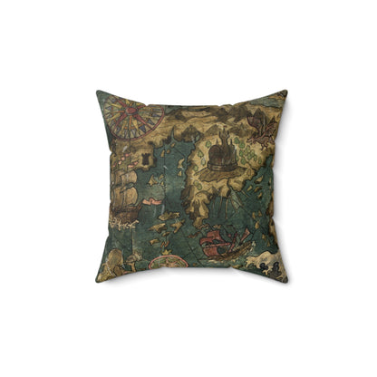 Kulture256 Pirate Map Square Pillow