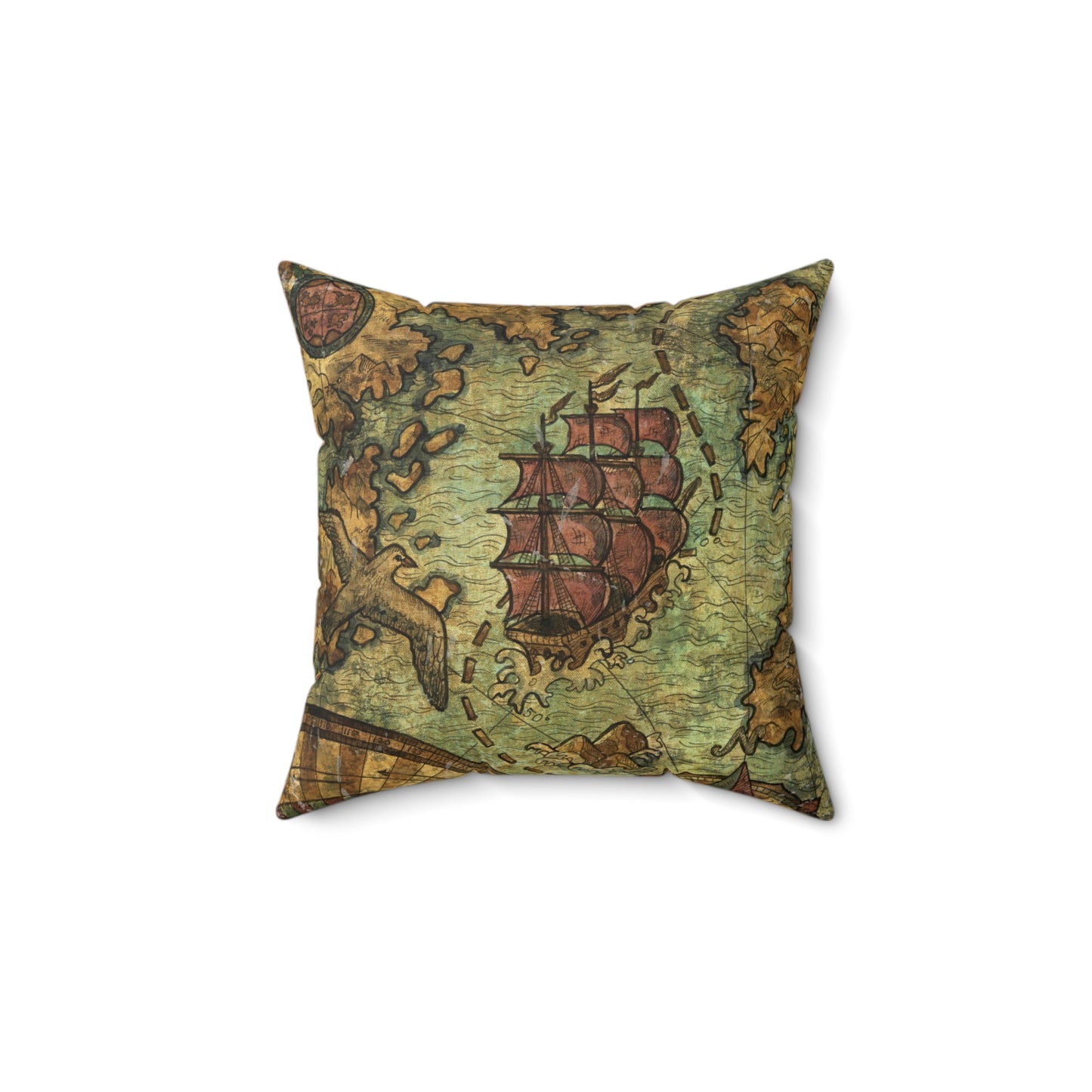 Kulture256 Pirate Map Square Pillow