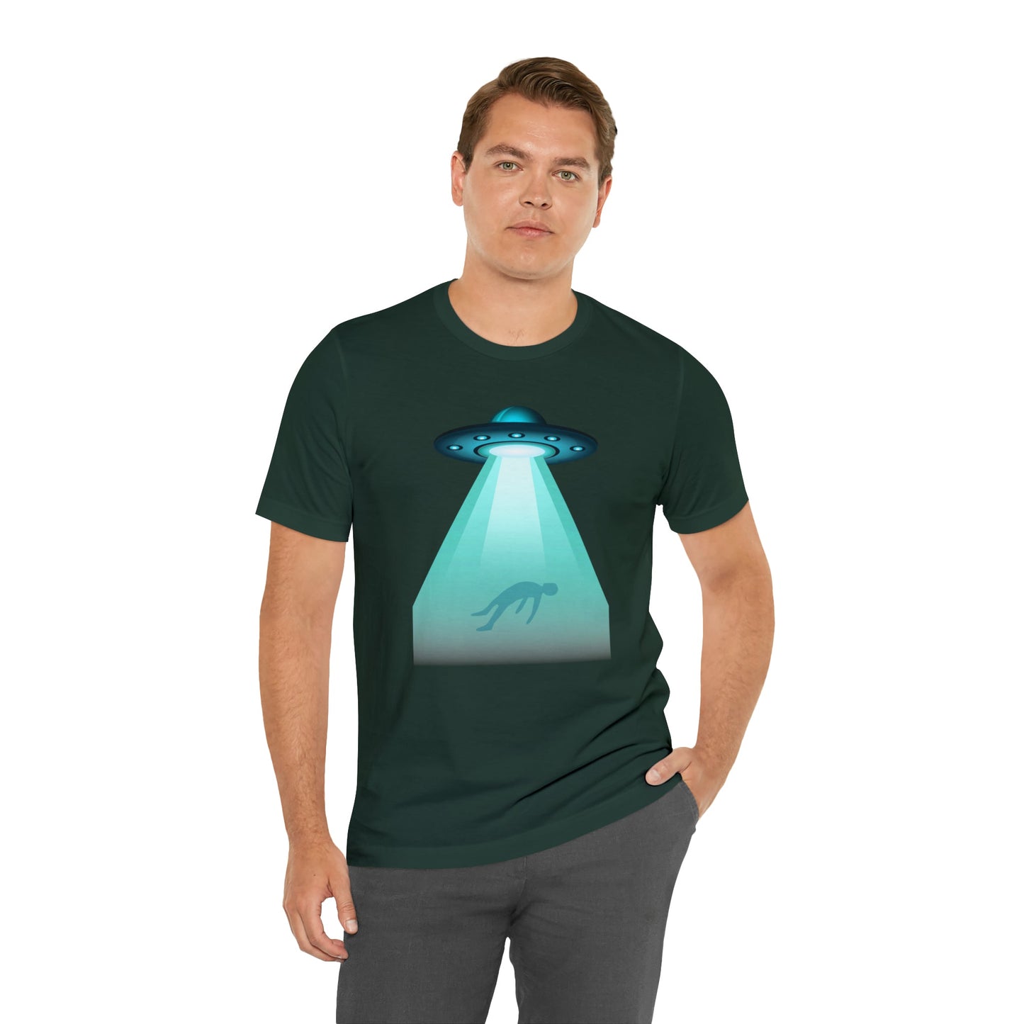 Beaming UFO Men's Jersey Short Sleeve Tee