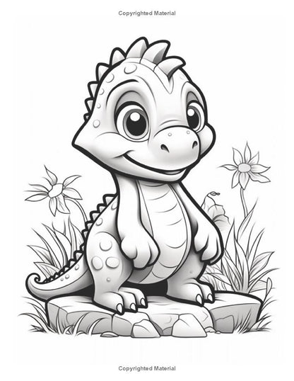 BABY DINOSAURS COLORING BOOK: Cute Baby Dinosaurs Coloring Pages For Kids