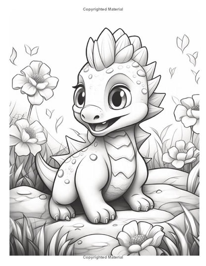 BABY DINOSAURS COLORING BOOK: Cute Baby Dinosaurs Coloring Pages For Kids