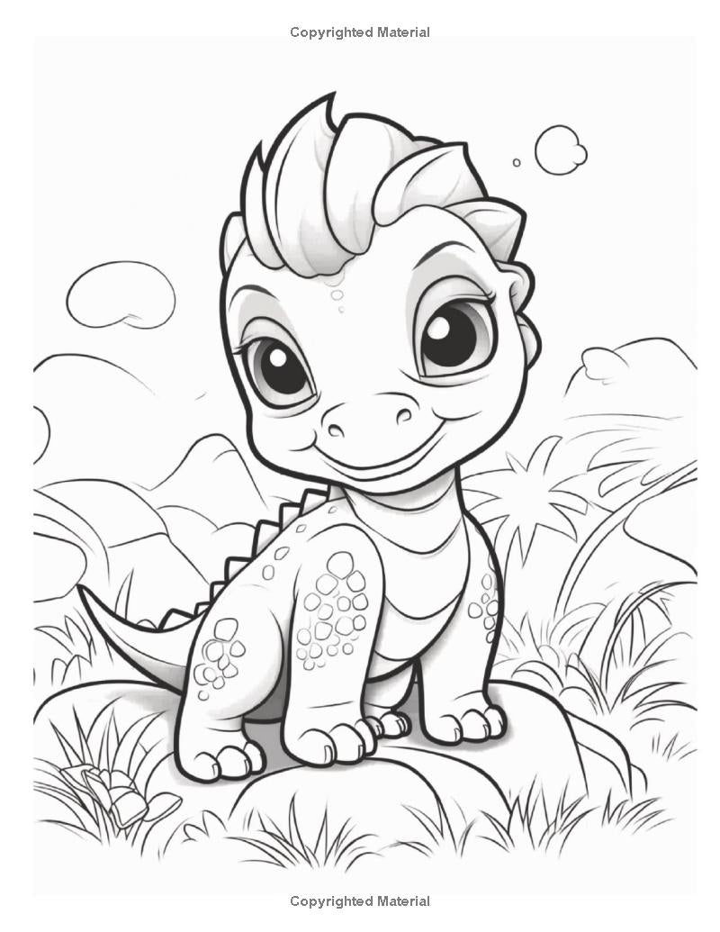 BABY DINOSAURS COLORING BOOK: Cute Baby Dinosaurs Coloring Pages For Kids