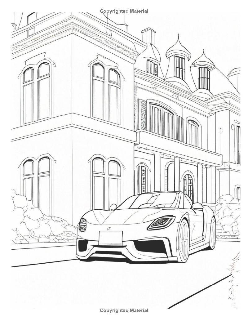 SUPER CARS and LUXURY HOMES COLORING BOOK