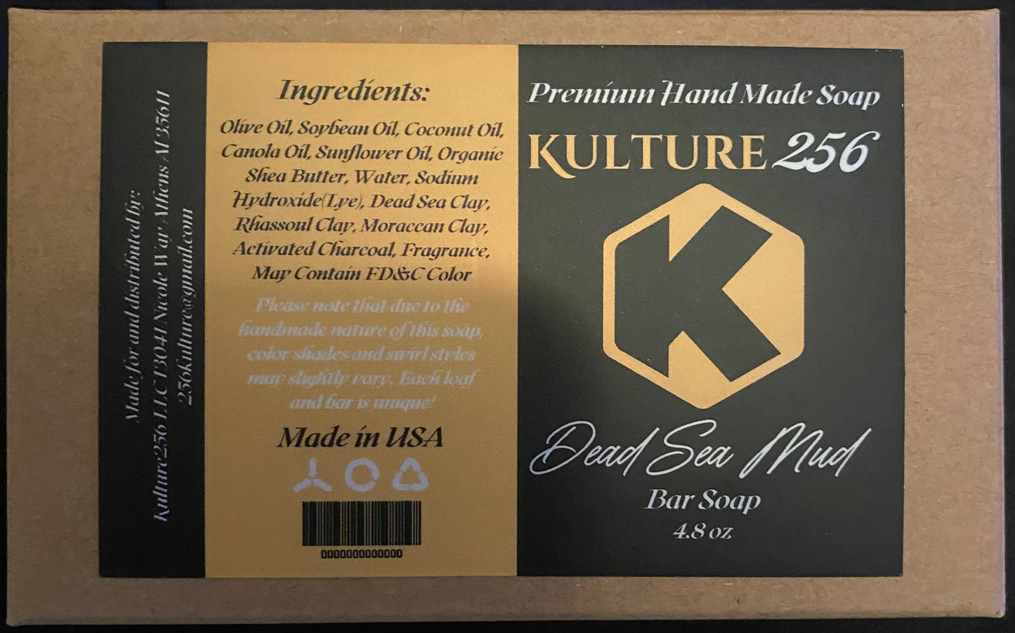 Kulture256 Premium Handmade Dead Sea Mud Soap Bar