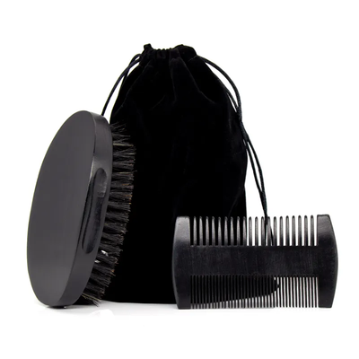 Premium Beard Grooming Brush & Comb Set